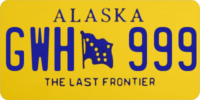 AK license plate GWH999