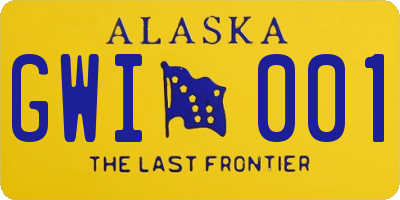 AK license plate GWI001