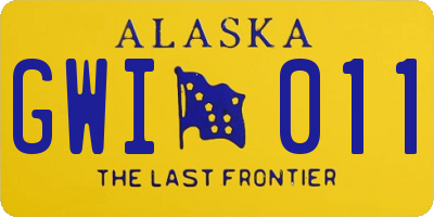 AK license plate GWI011