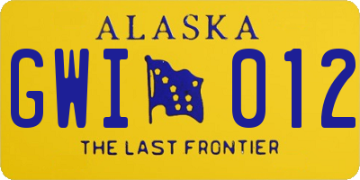 AK license plate GWI012