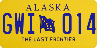 AK license plate GWI014