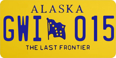 AK license plate GWI015