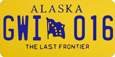 AK license plate GWI016