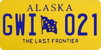 AK license plate GWI021