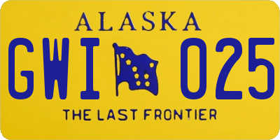 AK license plate GWI025