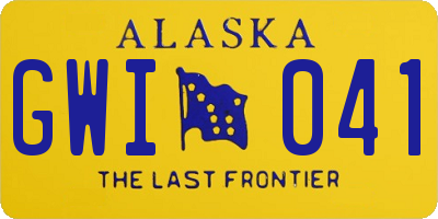 AK license plate GWI041