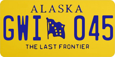 AK license plate GWI045