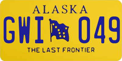 AK license plate GWI049