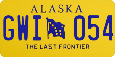 AK license plate GWI054