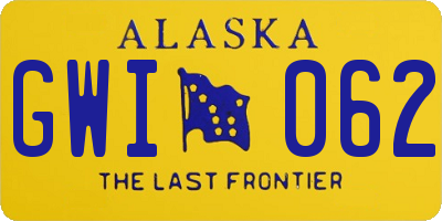 AK license plate GWI062