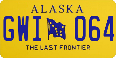 AK license plate GWI064