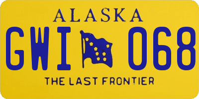 AK license plate GWI068