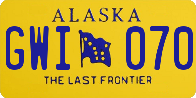 AK license plate GWI070