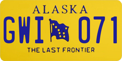 AK license plate GWI071