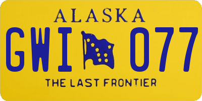 AK license plate GWI077