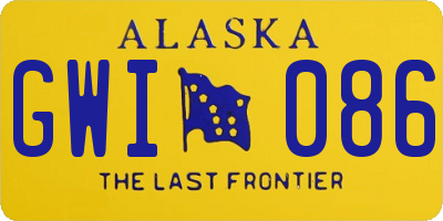 AK license plate GWI086