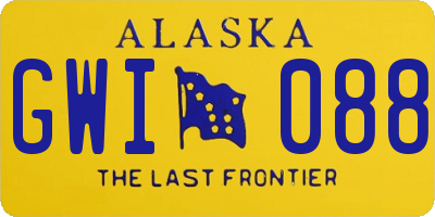 AK license plate GWI088