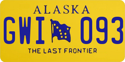 AK license plate GWI093
