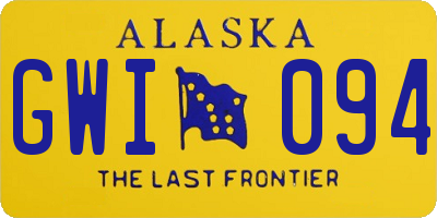 AK license plate GWI094