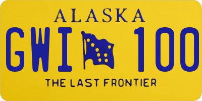AK license plate GWI100