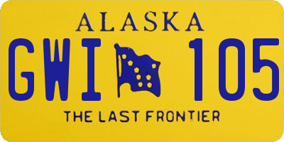 AK license plate GWI105