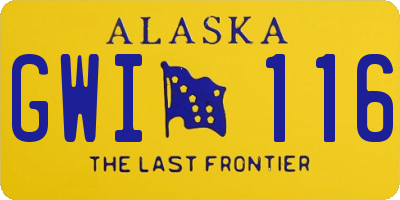 AK license plate GWI116