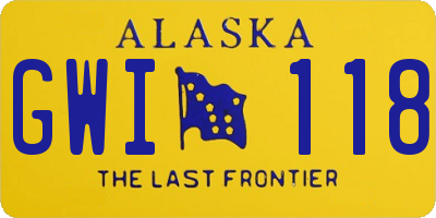 AK license plate GWI118