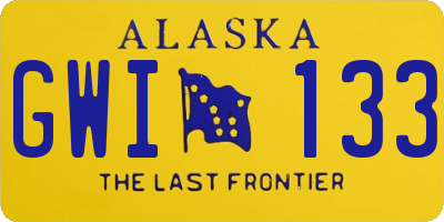 AK license plate GWI133
