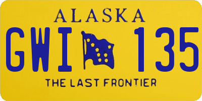 AK license plate GWI135