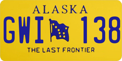 AK license plate GWI138