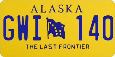 AK license plate GWI140