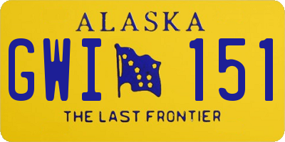 AK license plate GWI151