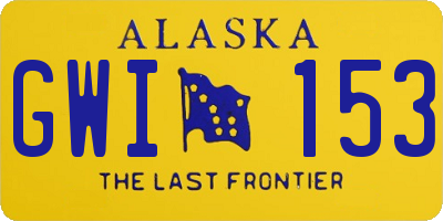 AK license plate GWI153