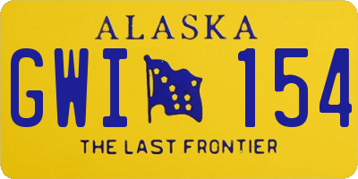 AK license plate GWI154
