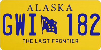 AK license plate GWI182