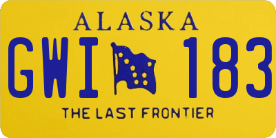 AK license plate GWI183