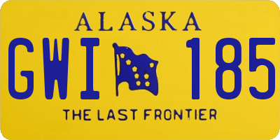 AK license plate GWI185