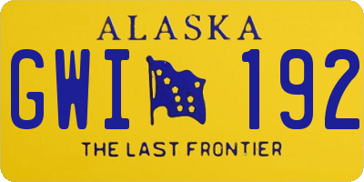 AK license plate GWI192