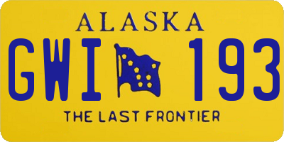 AK license plate GWI193