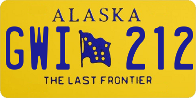 AK license plate GWI212