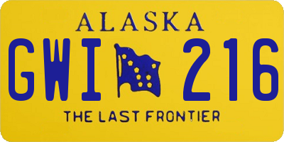 AK license plate GWI216