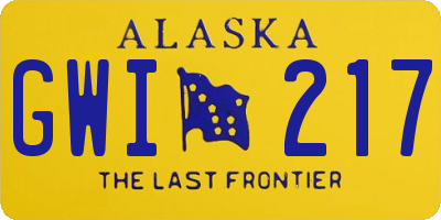 AK license plate GWI217