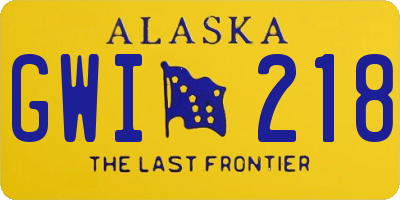 AK license plate GWI218