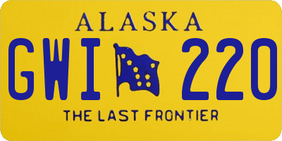 AK license plate GWI220