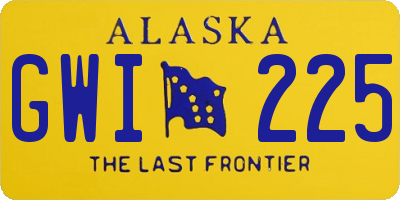 AK license plate GWI225