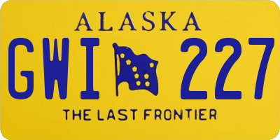 AK license plate GWI227