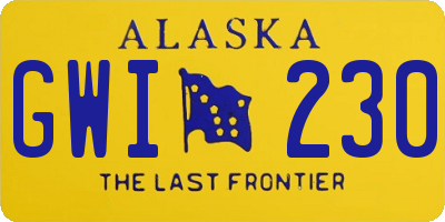 AK license plate GWI230