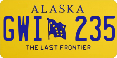 AK license plate GWI235
