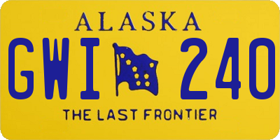 AK license plate GWI240