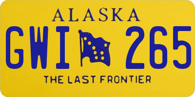 AK license plate GWI265